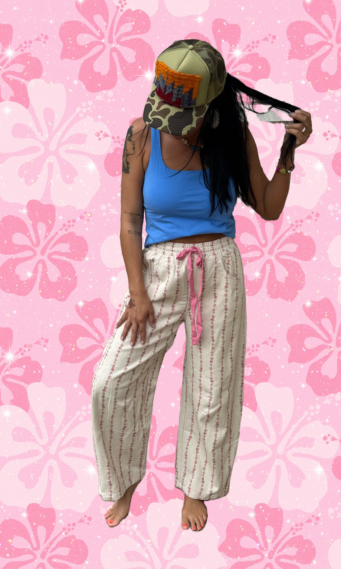 Floral Tie Pants