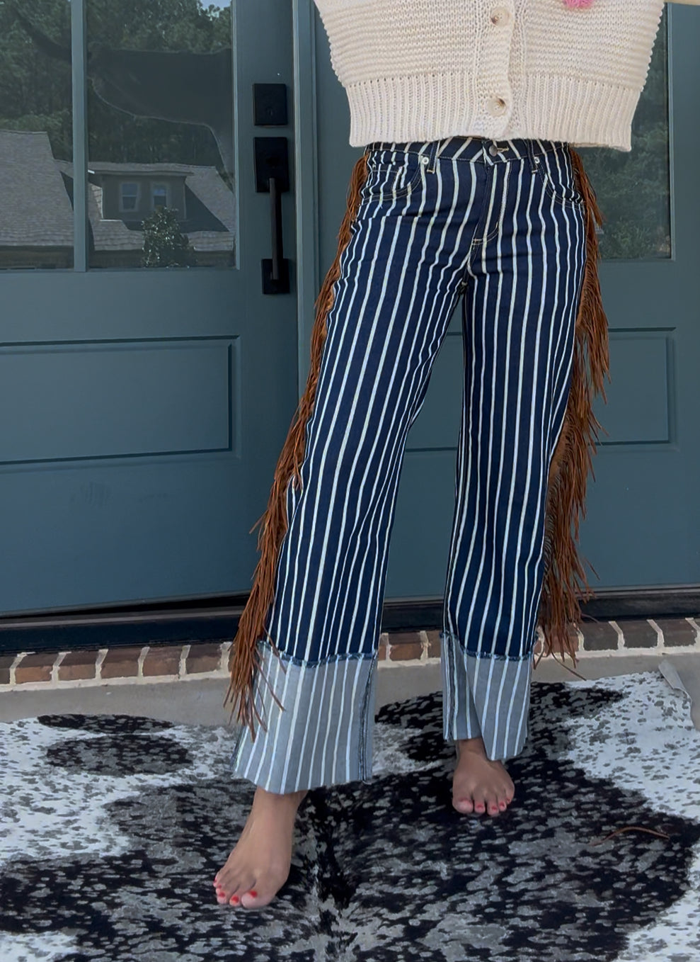 Fringe Denim Britches