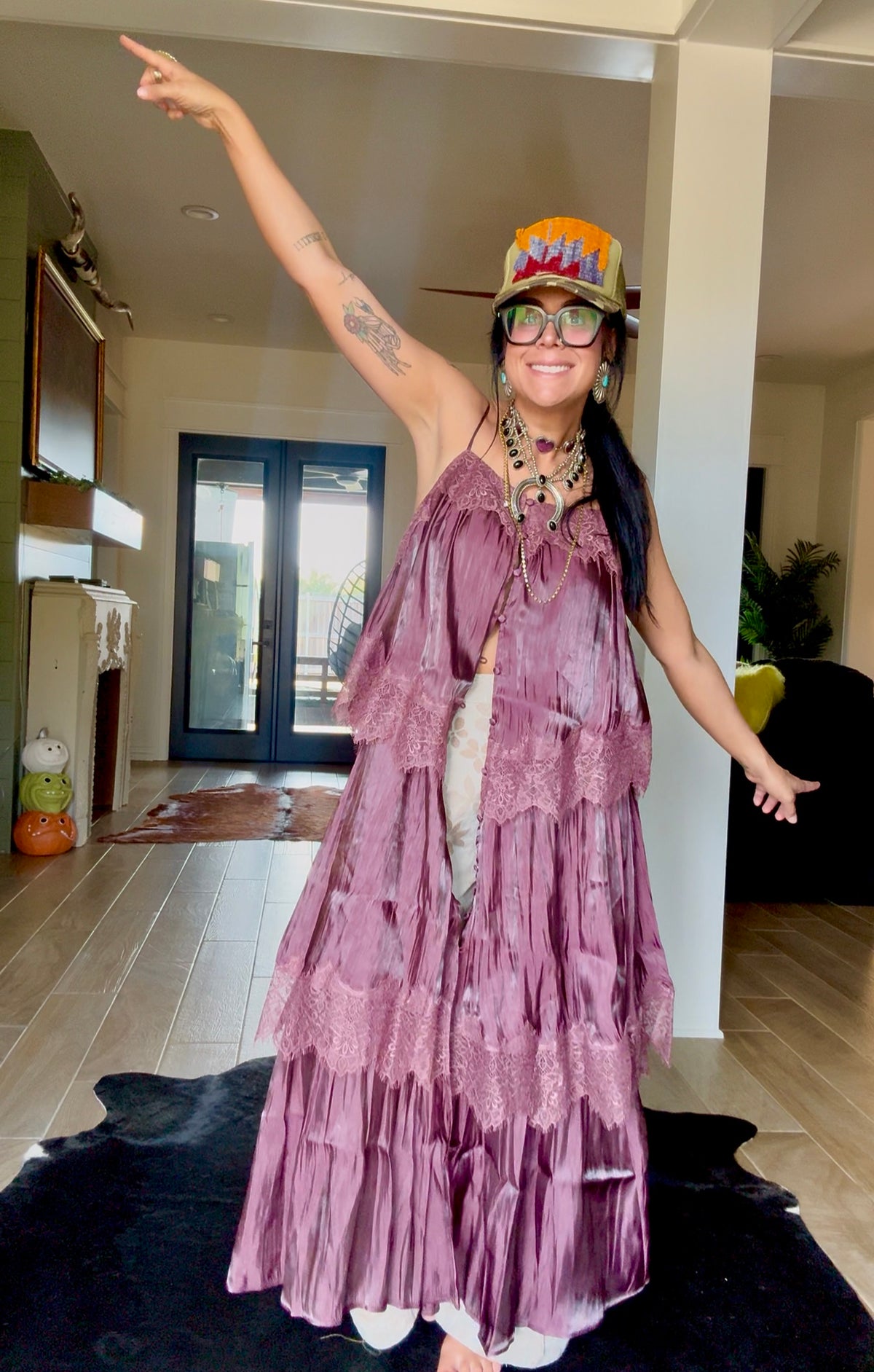 Wine Dress Duster
