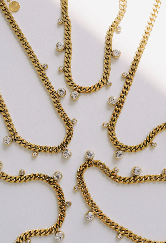 Crystal Cuban Chain Necklace