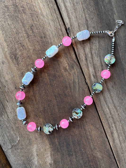 Abalone and Jade Necklace