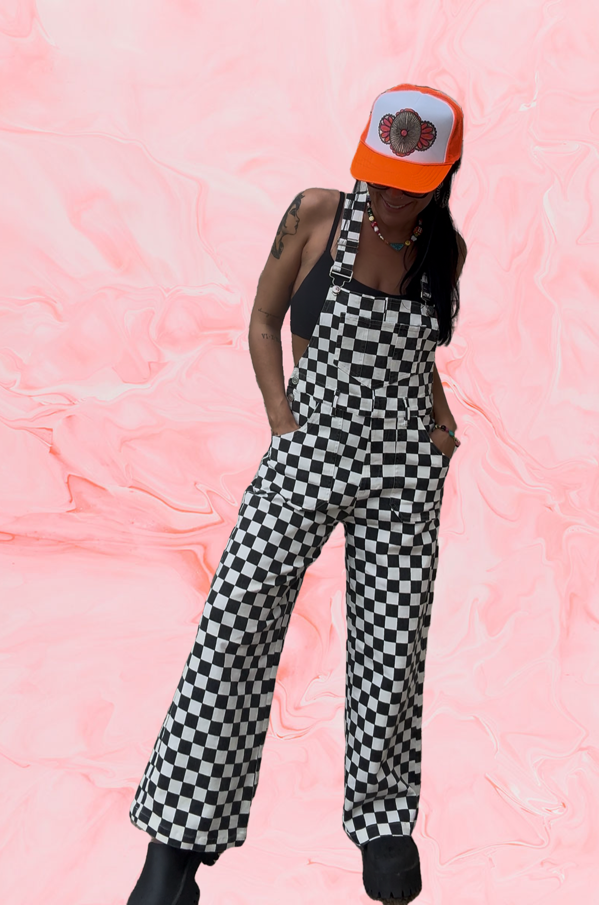 Checkered Overalls