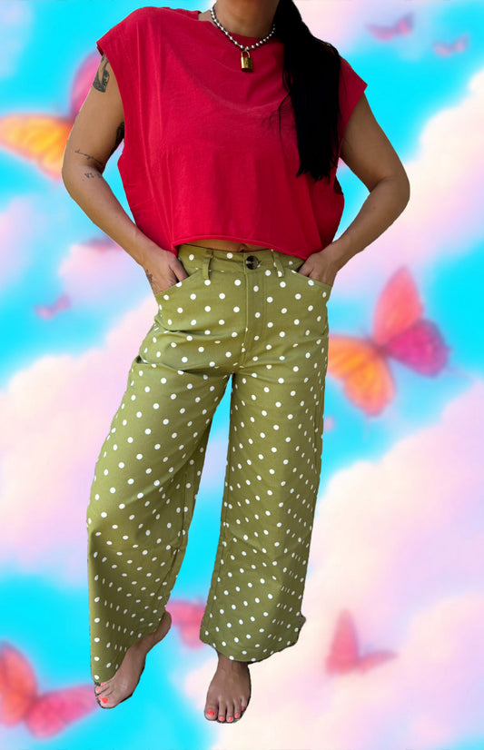 Green Polka Dot Pants