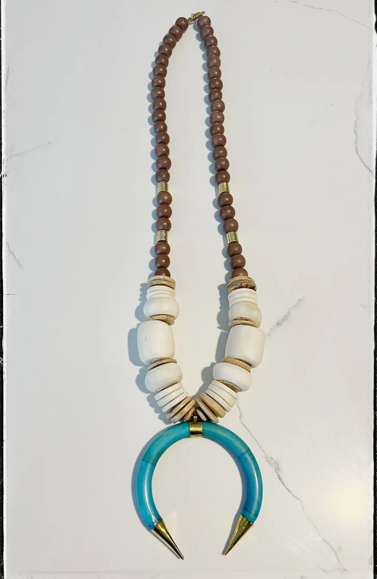 Blue Bone and Wooden beads
