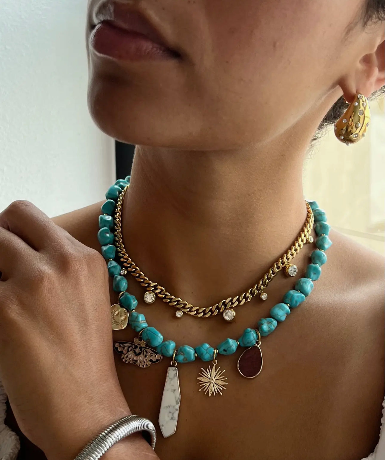 Crystal Cuban Chain Necklace