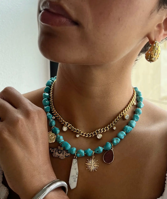 Crystal Cuban Chain Necklace
