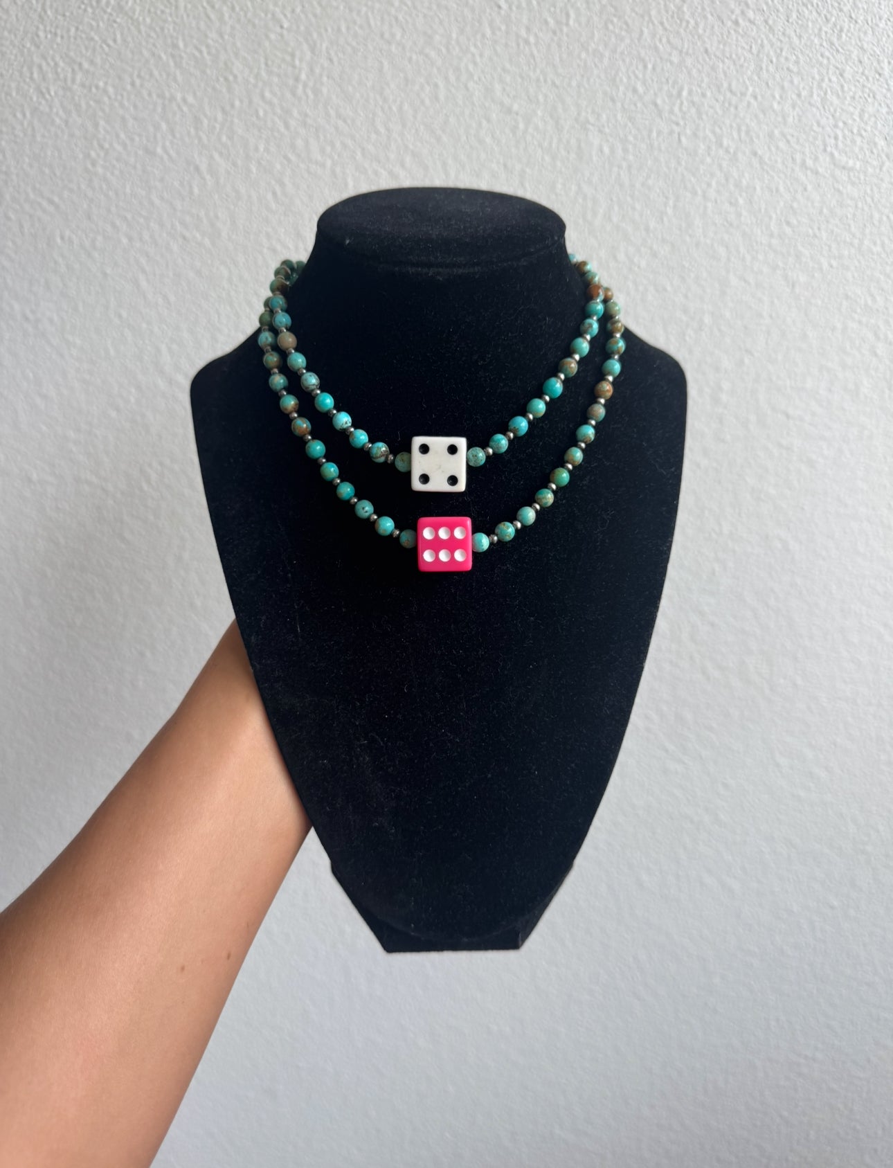 Dice and Turquoise Necklace