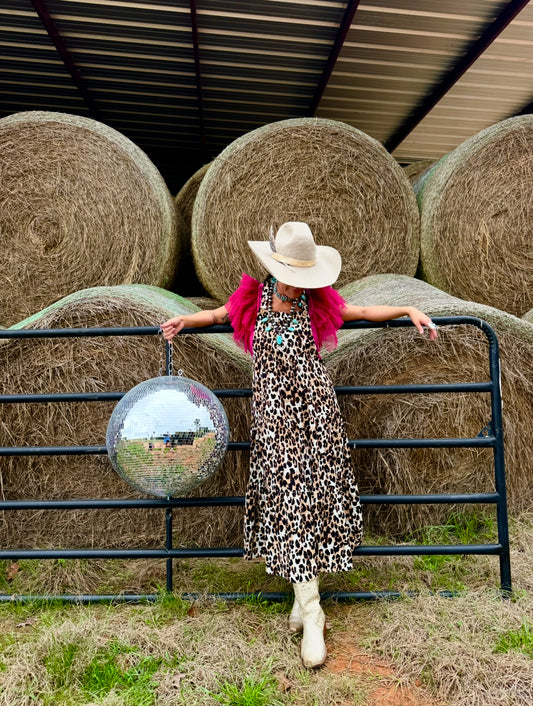 Crazy For You Leopard Overall Dress