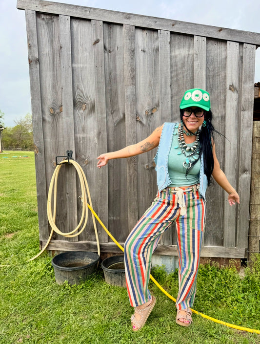 Loca Stripe Denim Pants