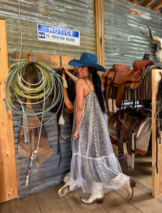 **PREORDER**Wild Intentions Leopard Tulle Dress